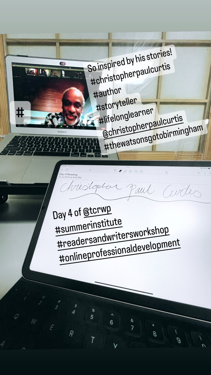 WilcoxSusannah's tweet photo. @TCRWP 
The late nights are worth it! #christopherpaulcurtis
#inspired
#lifelonglearner https://t.co/bYGt3ml1oJ