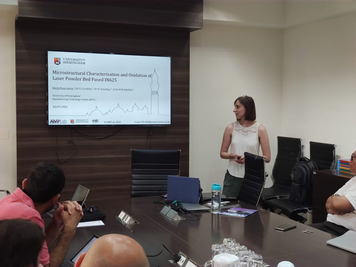 AMPLab_unibham's tweet photo. Meet AMPLab 2nd year PhD student @emilyrl98 working with @the_MTC_org  on 3D printed Ni-based superalloys for enhanced oxidation performance. This week she gave an exciting talk at the university of Malta as part of her turing scheme award 👏🏻👏🏻. Read: https://t.co/8ev9wjAFZI https://t.co/Jf1ATTtUDl