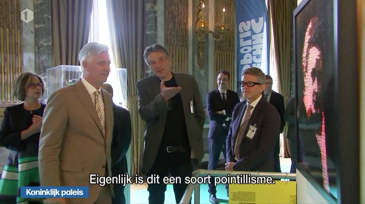 AmazingsInfo's tweet photo. Dirk Denoyelle van Amazings mocht op koninklijke visite, en dat ging niet aan ons voorbij. Vanaf vandaag is zijn tentoonstelling Science &amp; Stones te bewonderen op een wel erg royale locatie: het Koninklijk Paleis in Brussel. 

Koning Filip kreeg een woordje uitleg van Dirk bij de https://t.co/7XjT8220sR