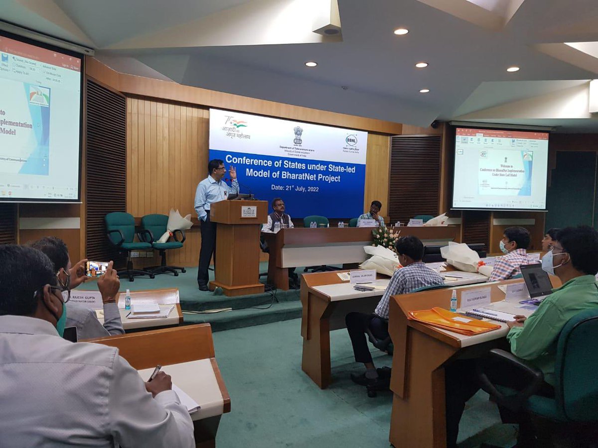 #USOF held a conference of the eight States under the State-led model of #BharatNet Project on 21st July, 2022. The focus of the conference was to share best practices for utilisation, O&amp;M and review of project implementation of #BharatNet in the States.