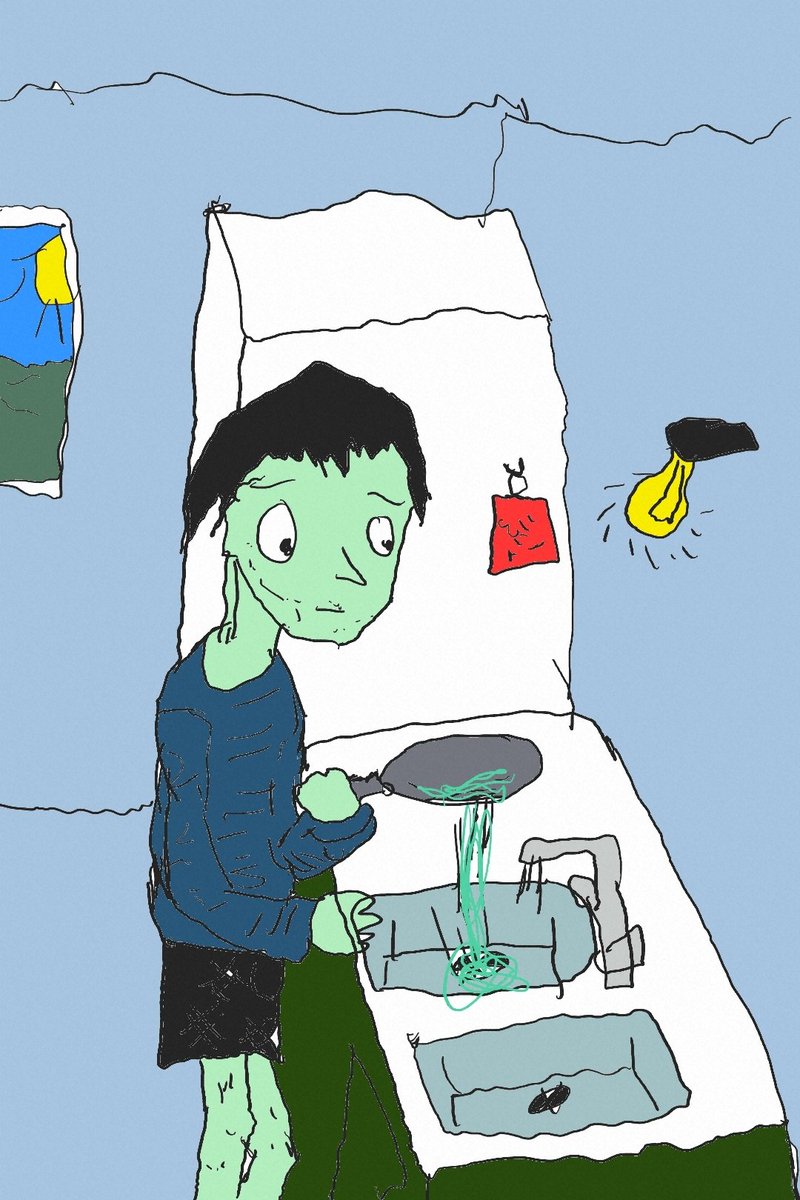 CoughNick's tweet image. Pouring grease into the sink. It is the city's problem.
#quickart #badart #lowskill