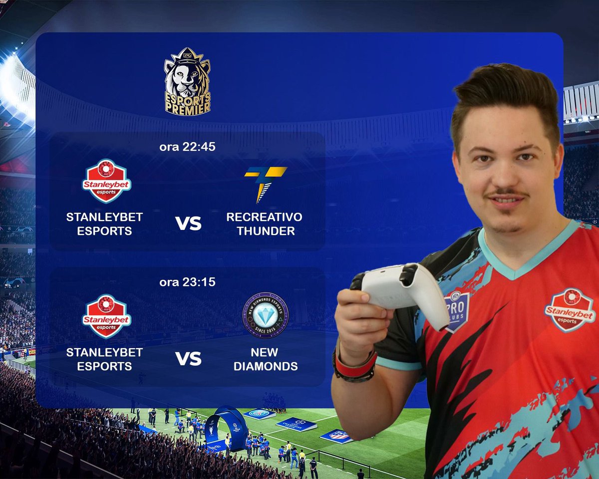 Stanley ESports (@stanleyesfifa) on Twitter photo Last fixture of the week.
Like always, even if we don't succed in every match, we still take every opportunity to achieve points.
v <a href="/eSportsFCP/">FCP eSports ๐ฆ
</a> (22:45)
v <a href="/newdiamondsesp/">NewDiamondsEsports</a> (23:15)
<a href="/OfficialVPG/">Virtual Pro Gaming</a> <a href="/VPGPremier/">VPG Esports Premier</a> Last fixture of the week.
Like always, even if we don't succed in every match, we still take every opportunity to achieve points.
v <a href="/eSportsFCP/">FCP eSports ๐ฆ
</a> (22:45)
v <a href="/newdiamondsesp/">NewDiamondsEsports</a> (23:15)
<a href="/OfficialVPG/">Virtual Pro Gaming</a> <a href="/VPGPremier/">VPG Esports Premier</a>