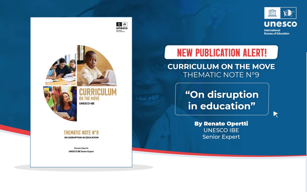 IBE_UNESCO's tweet photo. "The central dilemma we face in education lies in continuing to reproduce and ... forming for sustainable, healthy, fair and socially committed lifestyles."

Learn more about #curriculum @IBE_UNESCO's new #CurriculumOnTheMove by @OppertiRenato !

👉 https://t.co/tJnXn0AgMP https://t.co/RLw6RTt25i