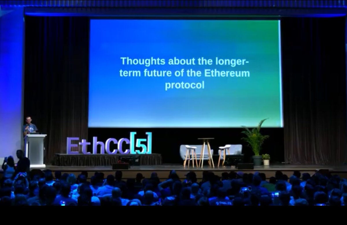 🎤Welcome back <a href="/VitalikButerin/">vitalik.eth</a> 🎤

Speaking now at EthCC[5], in a talk named: « Thoughts about the longer term future of the Ethereum protocol »

Livestream👇
youtu.be/kGjFTzRTH3Q