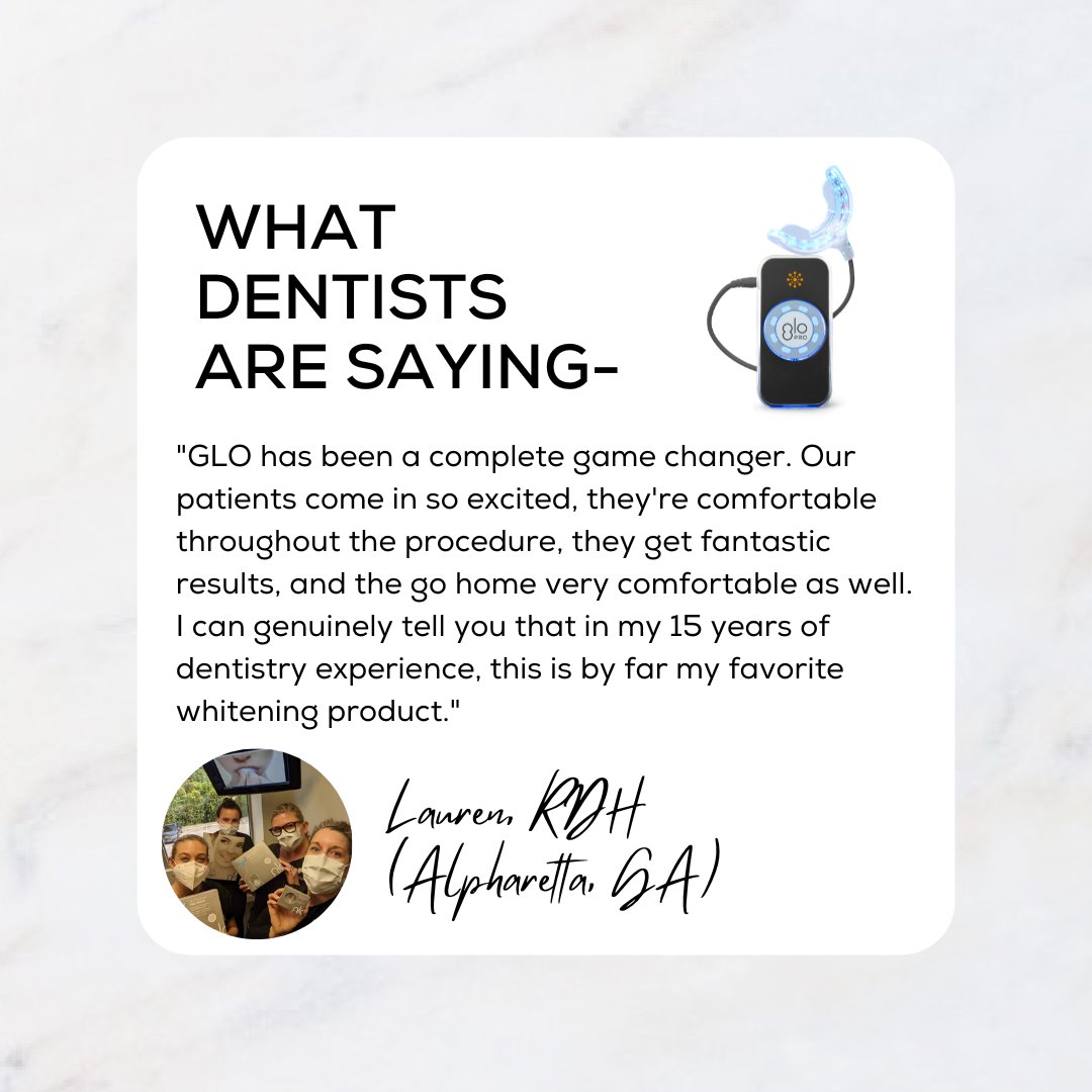 GLOSciencePro's tweet image. Thank you, Lauren, for sharing your feedback! We&apos;re so happy to hear GLO Pro has been a game changer for your practice and patients. 

#Testimonial #RealReviews #GLOProPower #GLOSciencePro #ProfessionalTeethWhitening #GetGLOing