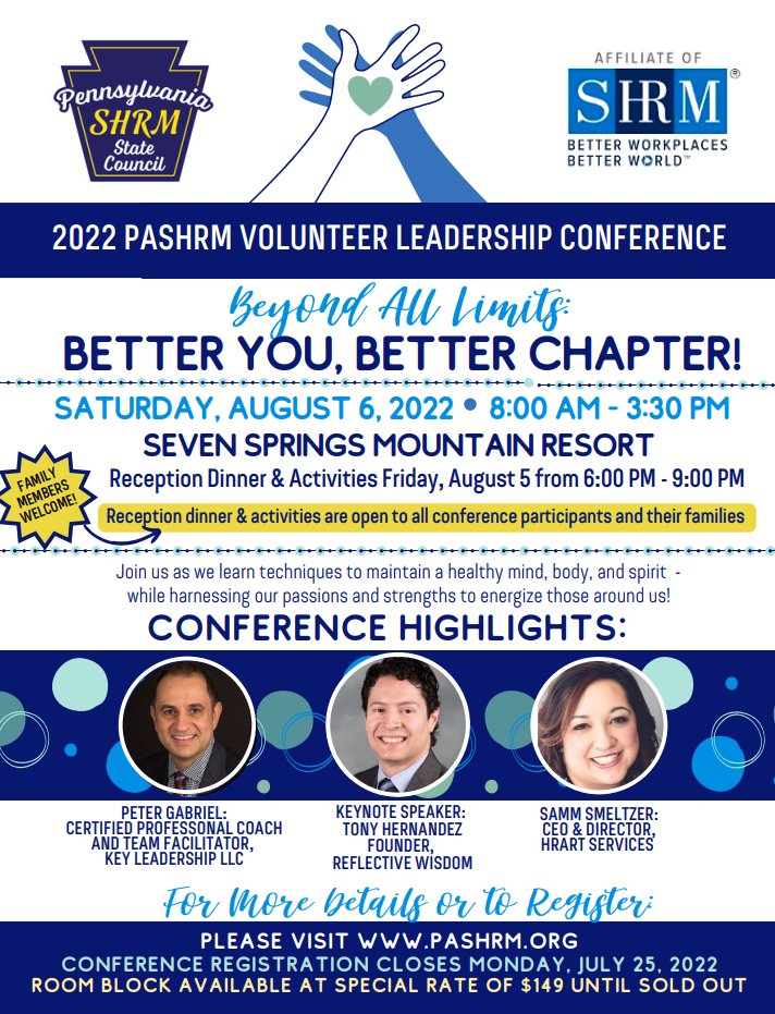 Register today! pashrm.org/volunteer_lead…

#PASHRM #SHRM #HR