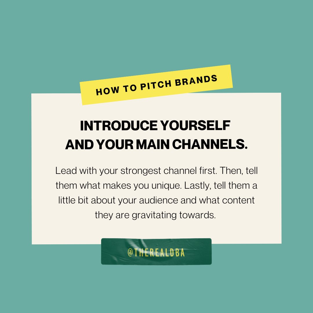 TheRealDBA's tweet photo. For many creators, a major challenge involves figuring out effective ways to get on the radar of their favorite brands. Try these three tips to set yourself apart and up for success! Anything else you want to know? Drop a comment below, or send us a DM. #WTDDBA https://t.co/8sr38PCOcH