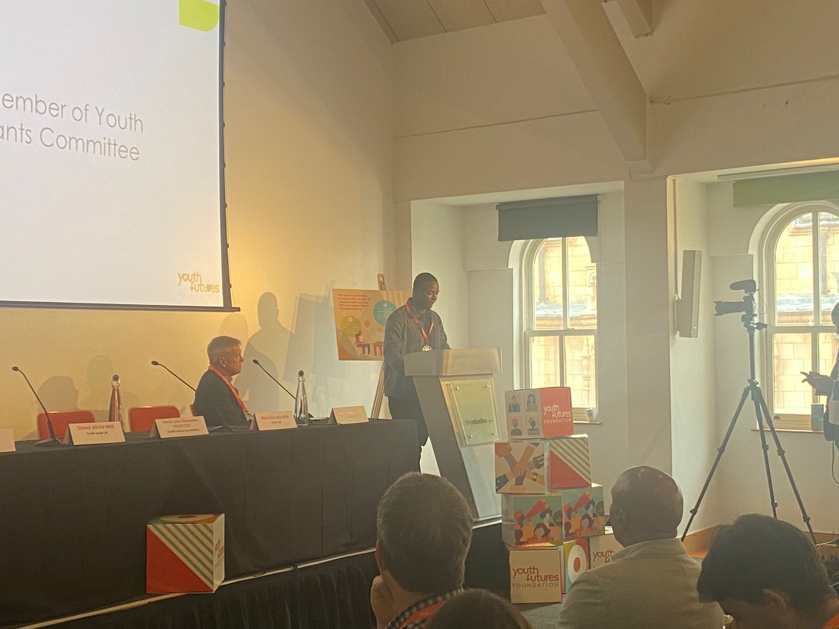 YF_Foundation's tweet photo. “Nothing about us without us” says our young member of @YF_Foundation grants committee Yemi Adeola at our #ConnectingFutures event today in #Birmingham. https://t.co/OrtCYls6Y7