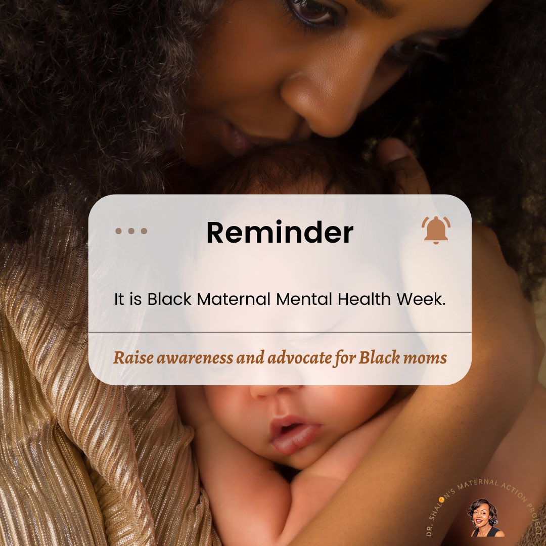 ShalonsMAP's tweet image. Today marks the third day of Black Maternal Mental Health Week. Join DSMAP as we rally with other maternal health champions and organizations to increase awareness about maternal mental health conditions experienced by Black women.

#shalonslegacy
#takethevow
#4shalon