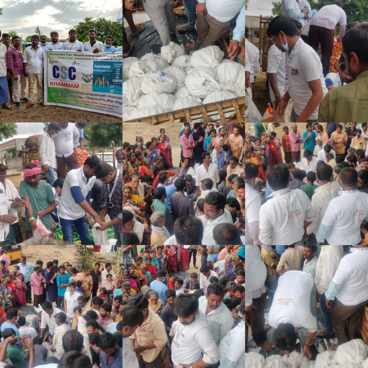 CSCKMM's tweet photo. Today we distributed the groceries to the Bhadrachalam flood victims with the help of our CSC Khammam District VLEs. 
@dintya15 @CSCegov_ @rajakishore_j @PatankarRishi #CSC @CSCTelangana https://t.co/K3ZsgRfmhd