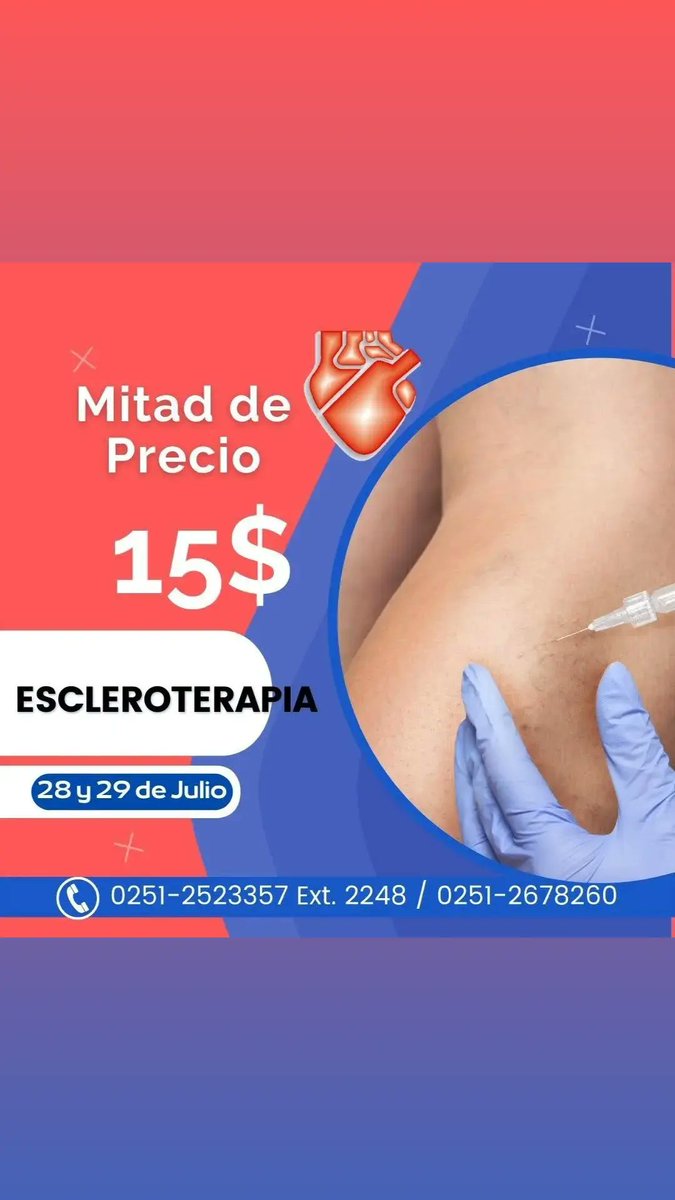 Por este mes de julio la unidad de angiología de ASCARDIO trae para ti: ❇️ Consulta de insuficiencia venosa 10$ ❇️ Eco vascular 10$ ❇️ Escleroterapia 15$ Agenda tu cita a los números en nuestra publicación... #ascardio #consulta #ecovascular #escleroterapia