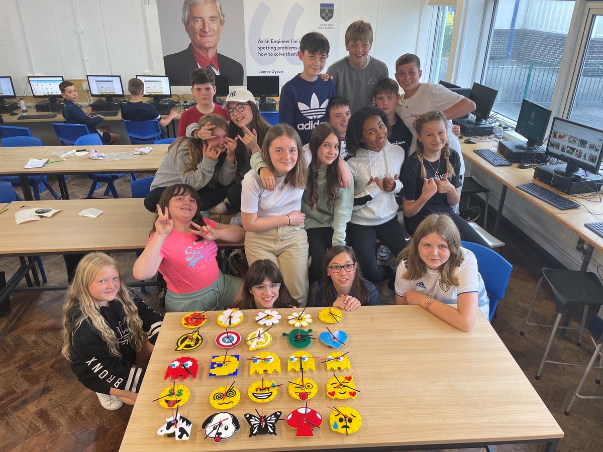 PATCarletonHigh's tweet photo. Mr Williams is super proud of his year 7 creative tech students today as they completed their emoji clocks - they look fantastic!😜😃😎
#emoji #CreativeTechnology #CarletonHighSchool https://t.co/idUDpb7cy0