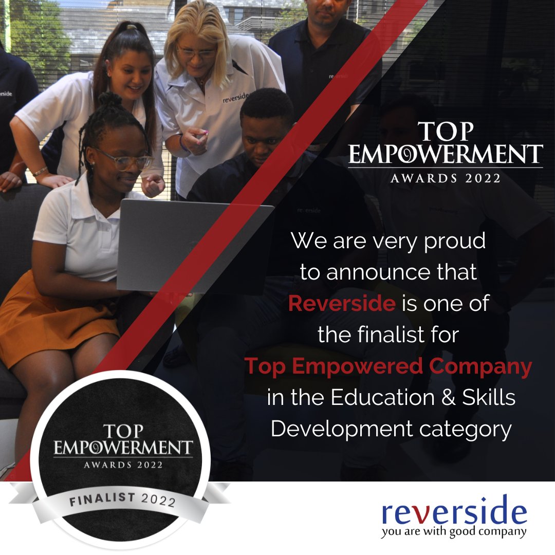Reverside1's tweet photo. It is such an honour to be nominated as a finalist for this year's Top Empowerment Awards in the Education And Skills Development and Job creation categories. 

We are very excited to be part of this great initiative.

#TopEmpowerment #Transformation #JobCreation  #Reverside https://t.co/H13WYoggDA