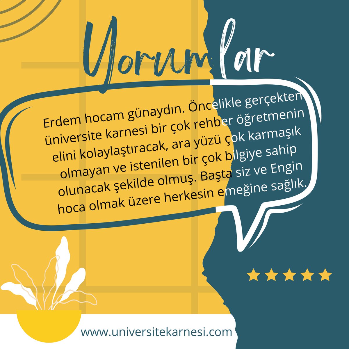 Sizlerden gelen yorumlar…

Universitekarnesi.com

#puandeğilisteğin #üniversitekarnesi #gençkariyerakademisi #uniar #tüma #segna #erdemabidenöğrendim