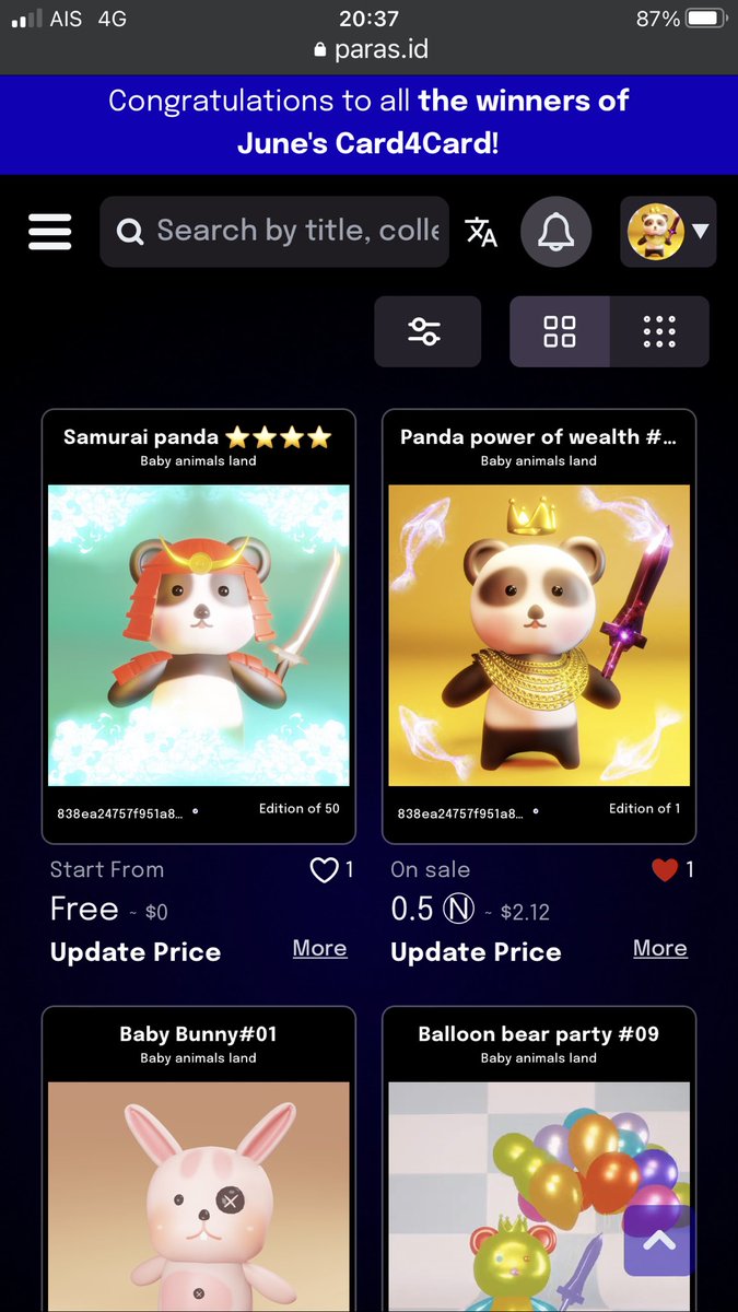 ตอนนี้แจกฟรี50ใบ น่ะครับไปตามเก็บสะสมน้องๆได้ครับ 

Paras paras.id/838ea24757f951…