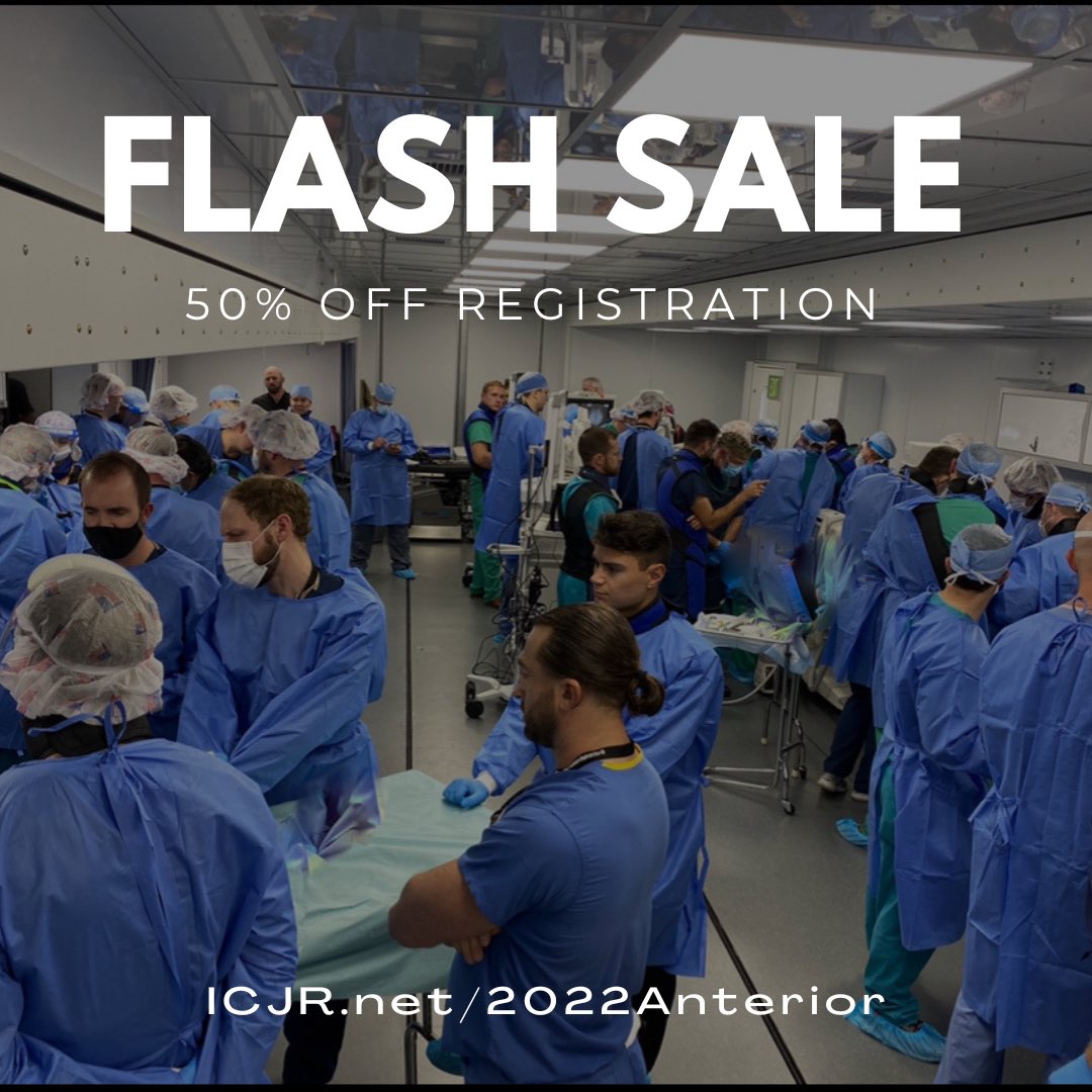Today is the last day to register with our flash sale. Use promo code FLASH_50 to receive 50% off your Direct Anterior Approach registration.  

We are excited to showcase the latest techniques and technology surrounding DAA.  
na.eventscloud.com/website/41573/