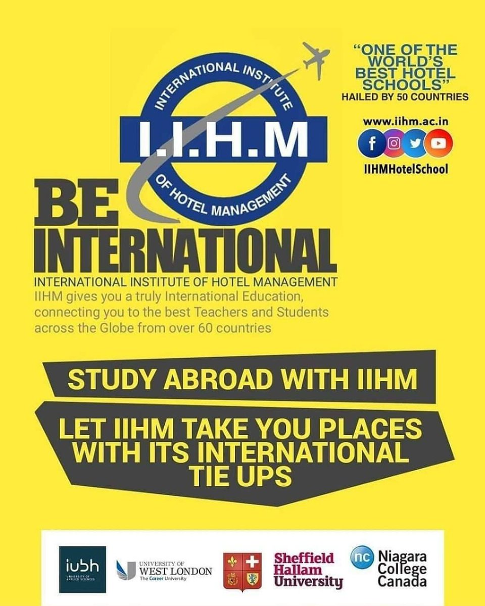 Study Abroad with IIHM! 

Join IIHM, Register for our #Echat at echat.elink.in for a successful career in the #hospitalityindustry.
Echat exam on 30th July. 
 Call us at 9831050000 or 18001038586 /9999538238

#admission2022 #admissionopen #placement #placement2022