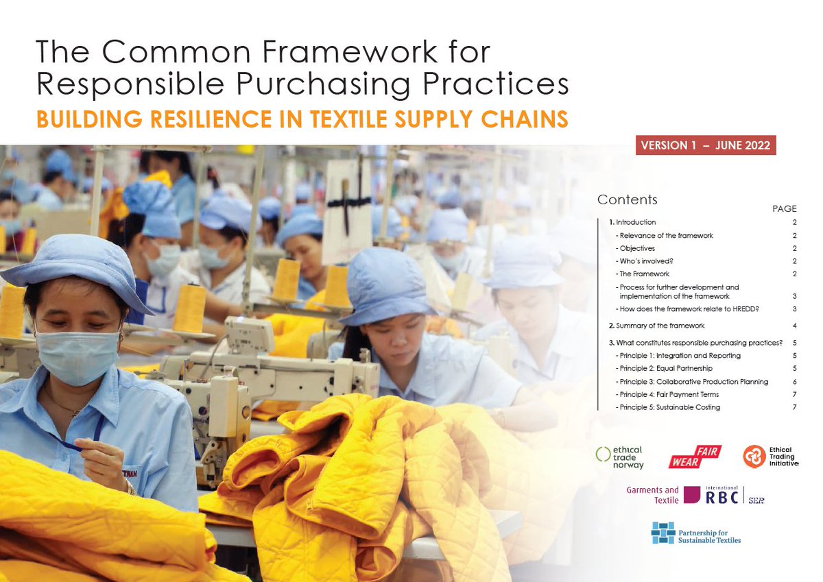 ethicaltrade's tweet image. Together with other multi-stakeholder initiatives we have developed the ‘Common Framework for Responsible #PurchasingPractices’ as an aligned reference for the garment industry. We will support a group of companies in improving their purchasing practices. buff.ly/3v71k9D