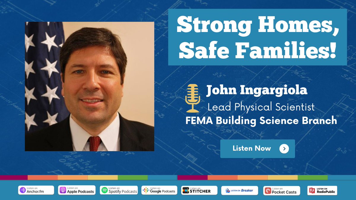FederalAlliance's tweet photo. DYK what's in the “#BuildingCode Recipe Book”? Listen to the latest #StrongHomesSafeFamilies! #podcast entitled "Building Codes, Strong Roots for Resilience" w/host @LCHenderson and guest @FEMA's John Ingargiola to find out https://t.co/Vcs18SqNQu #Inspect2Protect #Resilience https://t.co/btJstcVtfj