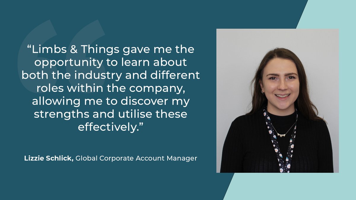 LimbsandThings1's tweet photo. Our #GraduateSchemes offer great a way to build the foundations of your future career; Lizzie Schlick joined us after she graduated in 2019 and has been expanding her career with us ever since. Find out more https://t.co/J8CaVnASzV
#graduatejobs #graduatescheme https://t.co/gsz8XDGclt