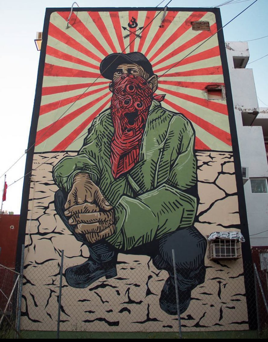 “After so many years, we have learned that in each act of dissidence, rebellion or resistance, there is a clamor for life.” -Words of the Zapatista Peoples. Mural seen in Culiacán, #Sinaloa, Mexico by Gran OM &amp; El Dante. 🖤❤️✊🏿💥#EZLN #CNI