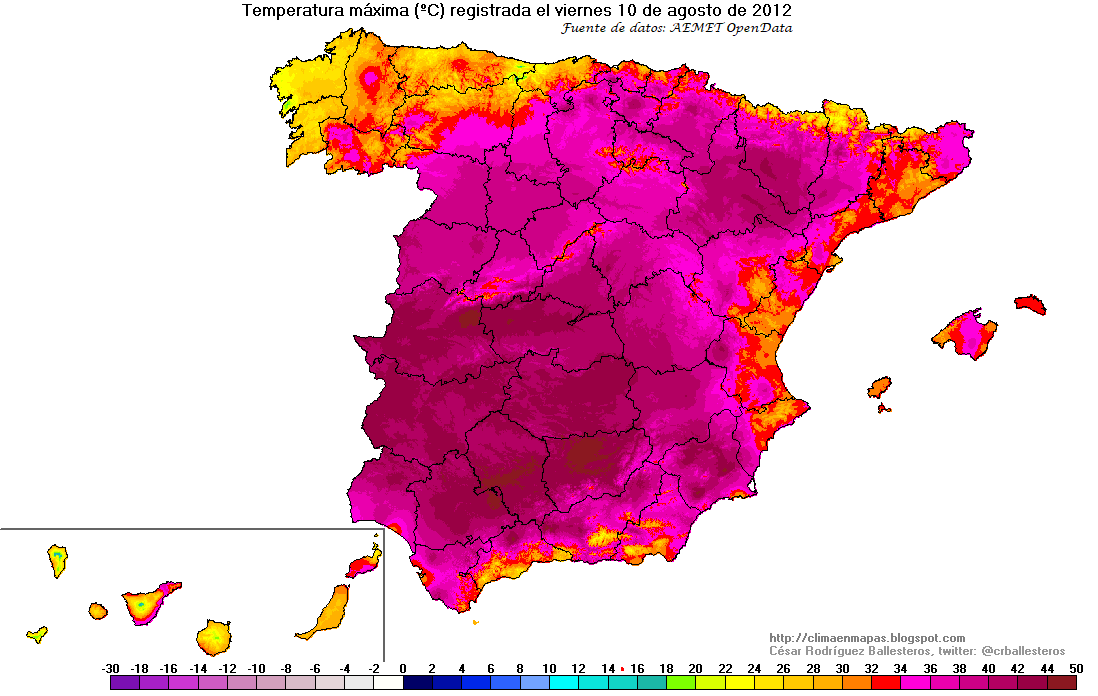 crballesteros's tweet photo. Acabo de actualizar en #ClimaEnMapas la entrada '¿Sabes qué días han sido los de temperatura máxima más elevada desde 1941?', y cinco de los diez más cálidos corresponden a los días 13, 14, 15, 16 y 17 de este sofocante mes de julio de 2022.
https://t.co/qtKS2F2pGK https://t.co/CM81r95vrT