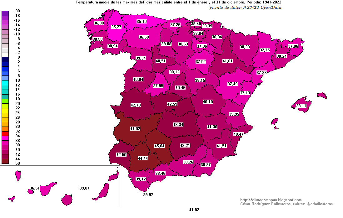 crballesteros's tweet photo. Acabo de actualizar en #ClimaEnMapas la entrada '¿Sabes qué días han sido los de temperatura máxima más elevada desde 1941?', y cinco de los diez más cálidos corresponden a los días 13, 14, 15, 16 y 17 de este sofocante mes de julio de 2022.
https://t.co/qtKS2F2pGK https://t.co/CM81r95vrT