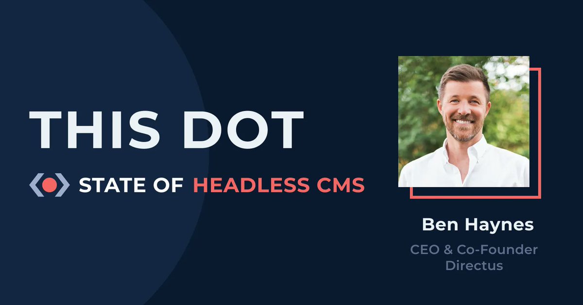 🗣️The rumors are true: @BenHaynes, CEO and Co-Founder of @Directus, is joining our #Headless CMS panel! 🔥 Join Ben and others to learn about the latest updates in the Headless CMS world! 👇More info here: thisdotmedia.com/state-of-the-w…