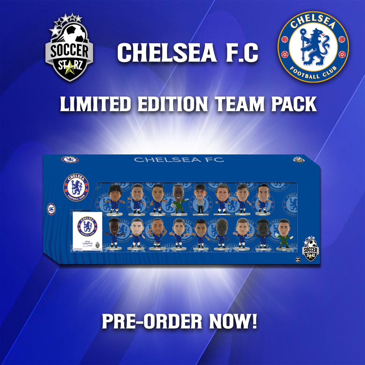 ctcSoccerStarz's tweet photo. Our Chelsea team pack's are the perfect present to give to a Chelsea fan (or yourself)!πβ½
Head over to our website to pre-order yours now!π
https://t.co/103Ttnke0f
#SoccerStarz #Chelsea #TeamPack #Figures #Collectables https://t.co/ZfEv2NDu7F