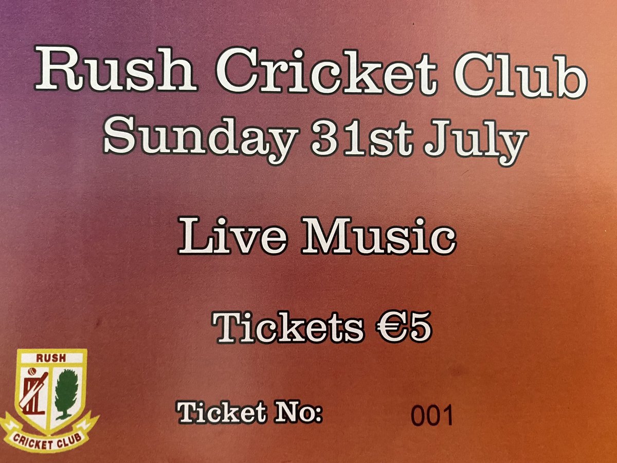 RushCricketClub's tweet photo. Rush CC are delighted to announce that we will have live music on in the club on the bank holiday Sunday 31st July after the mens National cup semi final V @NorthCountycc .
We will have singer/Guitarist Conor from Belfast down to play from 8pm and there will be music until late🎶 https://t.co/25wXxBSbAY