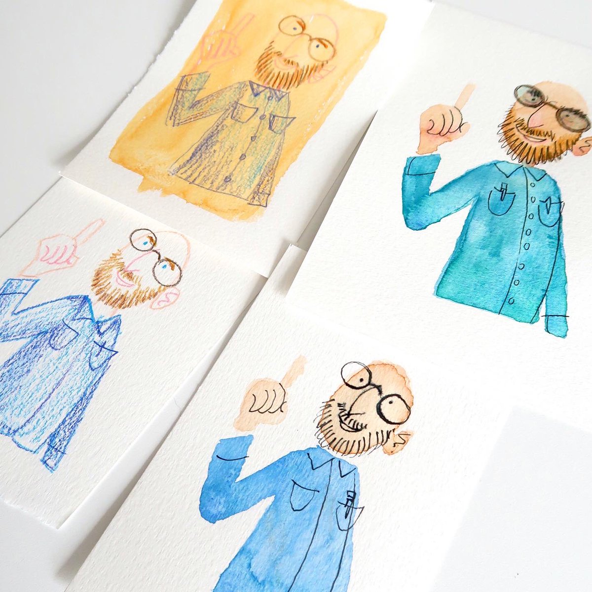 ForbesBrowne's tweet photo. Experimenting 🧪 Watercolours just don’t behave!

#vanneistat #spiritedman characterdesign #illustration #sketchart #watercolor #watercolourpainting #prismacolor https://t.co/5qys1tI0cz