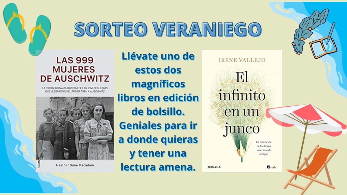 ClioBiblioteca's tweet photo. Los ganadores del Sorteo veraniego son...

🥇@anamunalv se lleva a casa #999mujeresauschwitz

🥇 @LiliaSNyx se lleva a casa #Infinitoenunjunco

¡Muchas gracias a todes por haber participado!

Cuando podáis mandadme un MD para que hablemos de los datos de envío. https://t.co/4Pq5Z1Op51