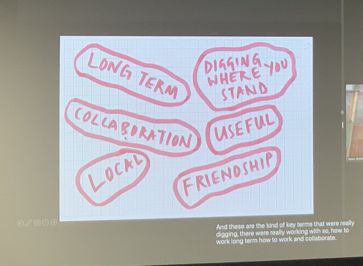 Soil-based syllabuses, digging where you stand and gentle, open ways of working for spatial justice and to link hyperlocal and global stood out for me in @_OwenGriffiths_ talk about @_WaysofWorking_ #socialmaking #socialmaking2022