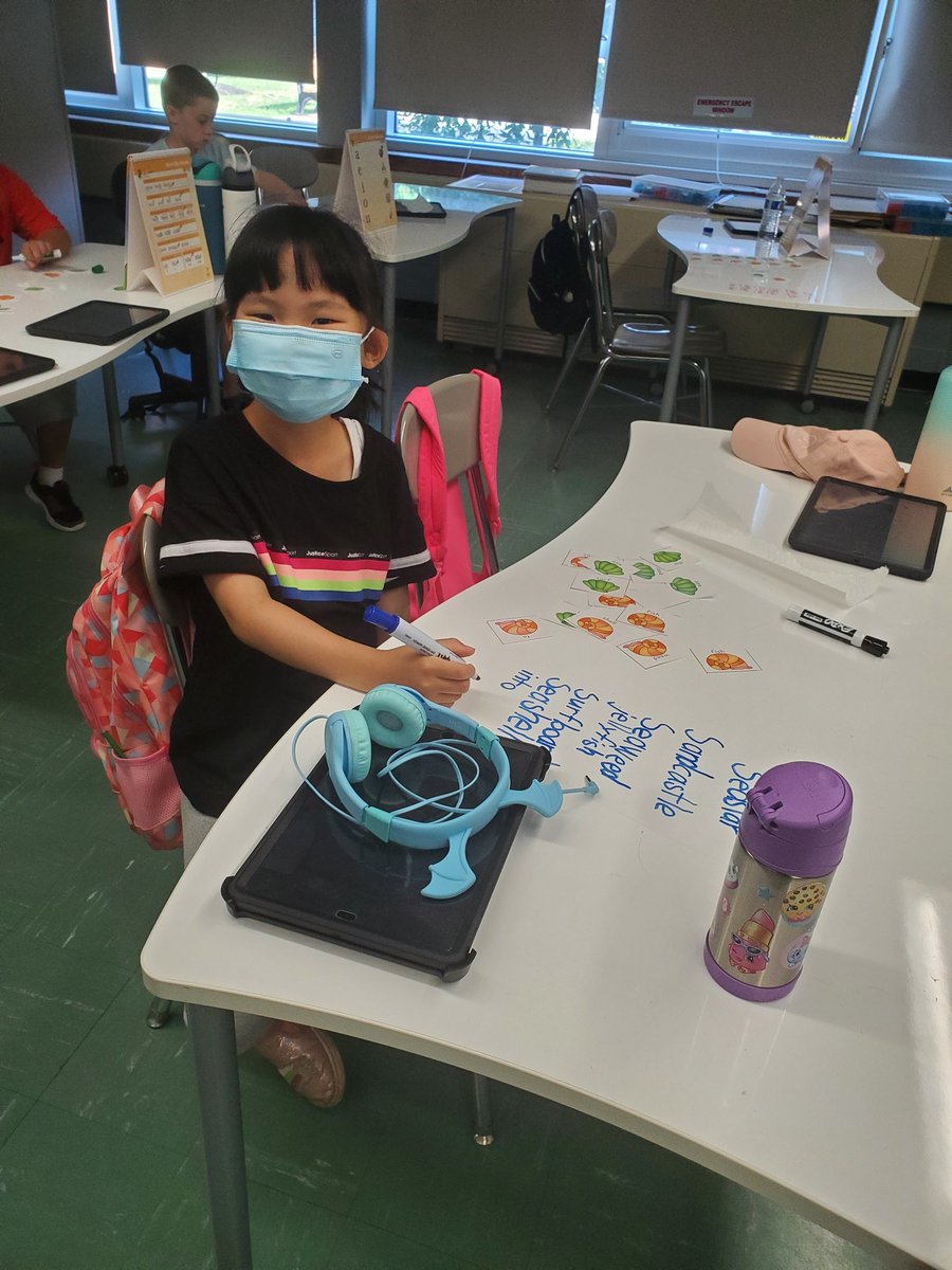 jfteach1's tweet photo. Working hard with partners making compound words in Mrs. Fiorentino's summer class #Mineolasummer https://t.co/3zL9r6bjS6