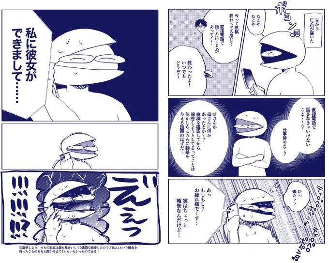 さっき起こった家庭内日記(許可取って描きました) 