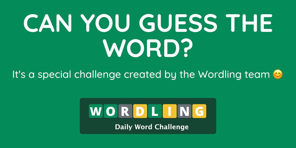 WordleGame's tweet photo. We've got a BONUS WORD for you! 😀 
It's a challenge created by our team.

Open it by clicking the link below: https://t.co/xowh6Kh8s7

Good luck! 🍀

Can you guess it? 🤔 
Let us know how it goes for you!  😁

#Wordle #dailywordleclub #dailywordchallenge https://t.co/3T7vd50isa