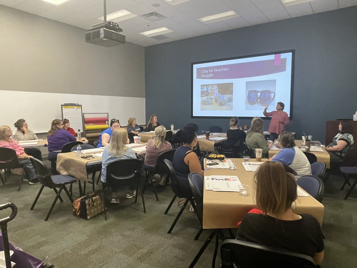 Brooke Kinsman (@bkinsmanesc7) on Twitter photo A room full of art teachers <a href="/Region7ESC/">Region 7 ESC</a> Clay for Teachers with SFA’s art department’s professor, Dr. Leysath. Already having the best day ever with #R7FineArts! A room full of art teachers <a href="/Region7ESC/">Region 7 ESC</a> Clay for Teachers with SFA’s art department’s professor, Dr. Leysath. Already having the best day ever with #R7FineArts!