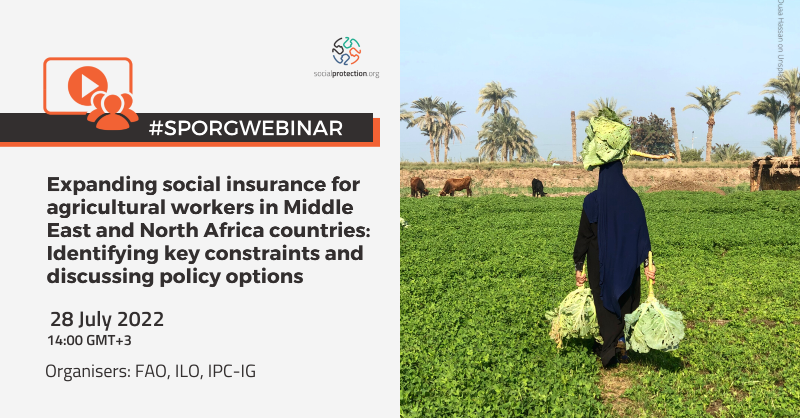 IPCid_Ipea's tweet photo. 1/2
📢Join us for a #SPorgWebinar presenting the best practices for expanding #SocialInsurance for agricultural #workers observed in the #MENA region and other low- and middle-income countries.

⚡Register: https://t.co/iGhzfFuPyn

@IPC_IG @iloarabstates @FAOinNENA_EN @SP_Gateway