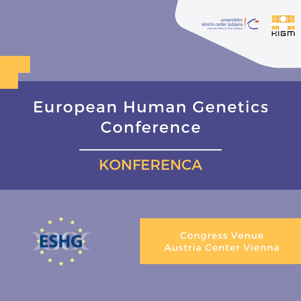 KIGMinfo's tweet photo. 📢 KIGM se je pridružil konferenci European Human Genetics Conference na Dunaju.
👨‍⚕️ Na konferenci je predaval tudi prof. dr. Borut Peterlin, dr. med., ki je spregovoril o *rabimo info o temi ki jo bo predaval* in Aleš Maver, ki je govoril o kardio in nevromišični genetiki. 🧬 https://t.co/yZAEaktPhm