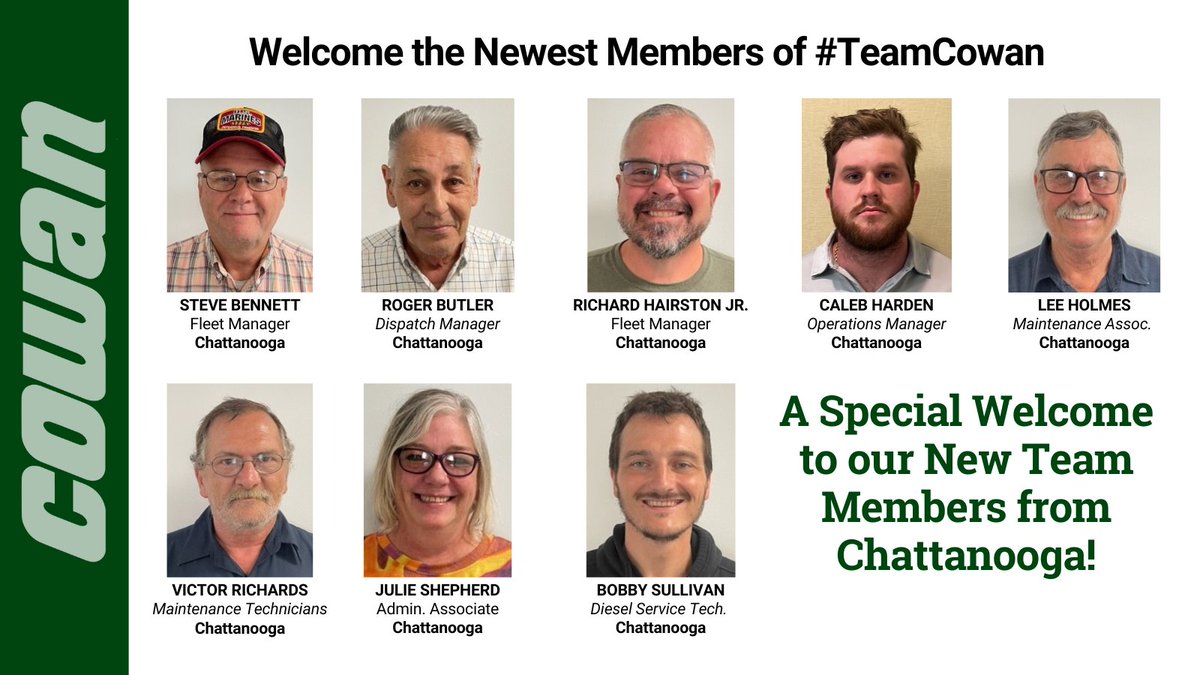 Some exciting things happening in the State of Tennessee! We welcome our newest #TeamCowan Members from Chattanooga to the Cowan Family! More announcements to come, but we are so excited to have these new folks join our team!