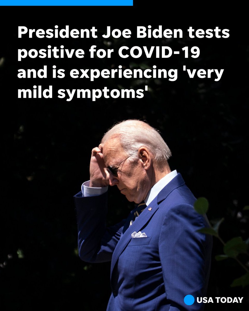 USATODAY's tweet photo. The White House said Thursday morning that Biden, who is vaccinated and boosted, tested positive and is receiving Paxlovid as treatment for COVID-19. https://t.co/F2rTF6tr2Y