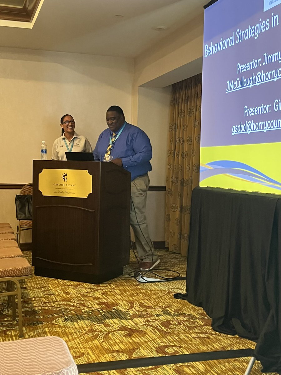 Lindybwilliams's tweet photo. Mr. McCullough and Ms. Sabol presenting at SREB 2022!  Representing HCS while educating about Behavior Strategies for the Alternative Setting. @HCSInfo #sreb2022 https://t.co/Q4fKVAGee6