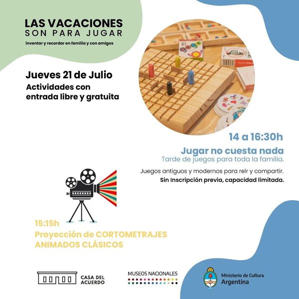 ¡Te esperamos HOY! Desde las 14h🙌
De La Nación 143, San Nicolás

#CasadelAcuerdo #LasVacacionesSonParaJugar