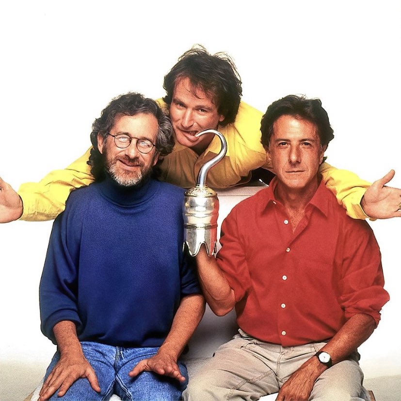 Happy Birthday, Robin Williams! 

Pictured here with Steven Spielberg and Dustin Hoffman in promotion of HOOK, 1991. 