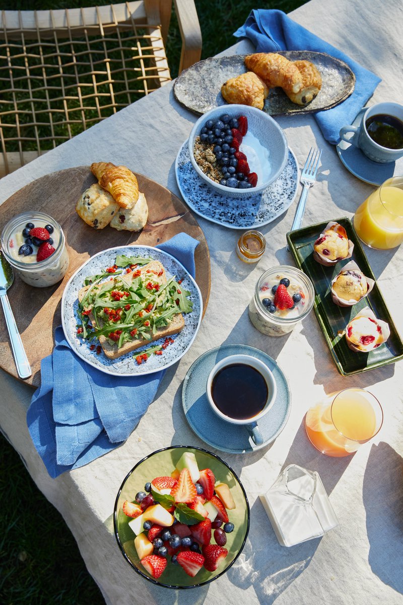 Breakfast in the garden at The Roundtree, Amagansett. #Hamptons #blueberries