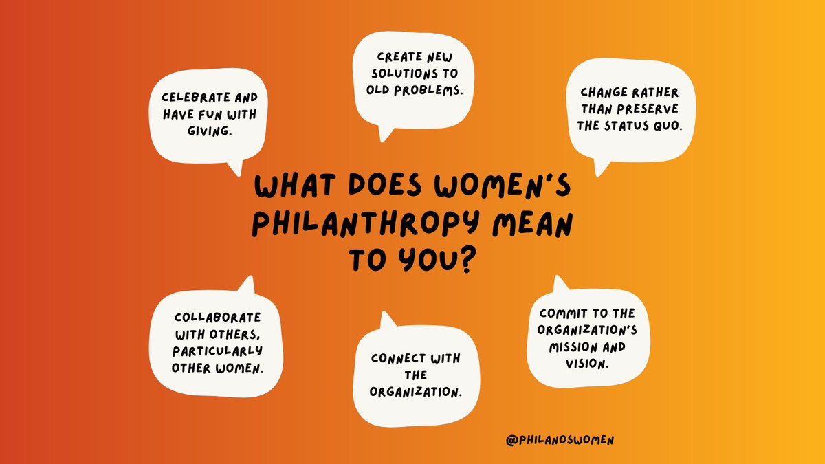 25 years ago, Sondra Shaw Hardy and Martha Taylor identified 6 C’s as the inspiration for women’s giving which forms the basis of all women’s collective giving: Create, Change, Connect, Collaborate, Commit, and Celebrate
Women give because they want to: