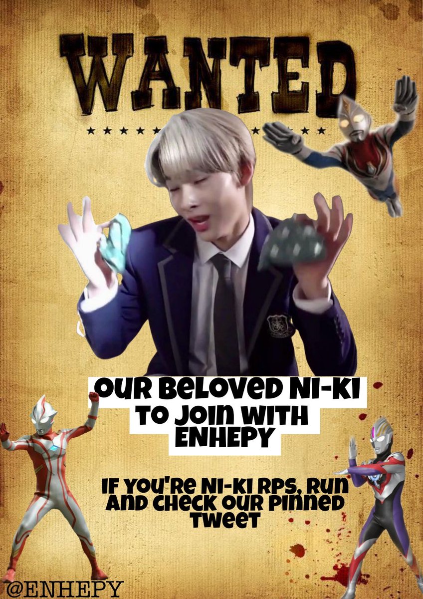 ENHEPY's tweet photo. Good day, earthlings! We're ENHEPY currently looking for our missing piece; Ni-ki to fulfill our squad. Description yourself below and join the fun with us, also an RT is a big help for spreading the news. Thank you! https://t.co/2viluMl4EM