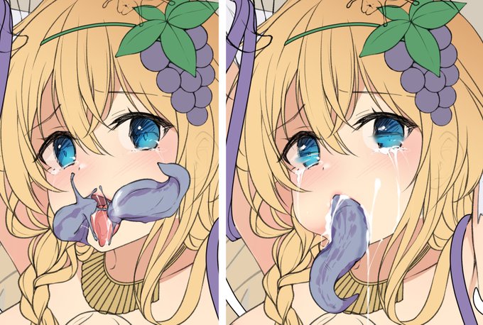 2匹にベロChuChuされるのとほっぺ膨らむくらい口内射精される差分 