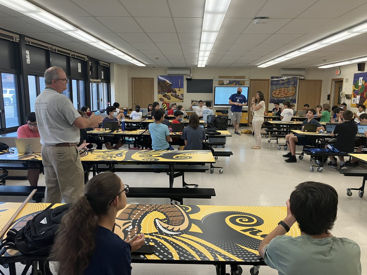 bmchsd's tweet image. It’s Hackathon day at STEAM Camp. With the help of the teacher/coaches, and their HS mentors from CHS, JFKHS and MHS, the energetic group of future coders are about to solve coding problems to earn points and take “digital territory”.