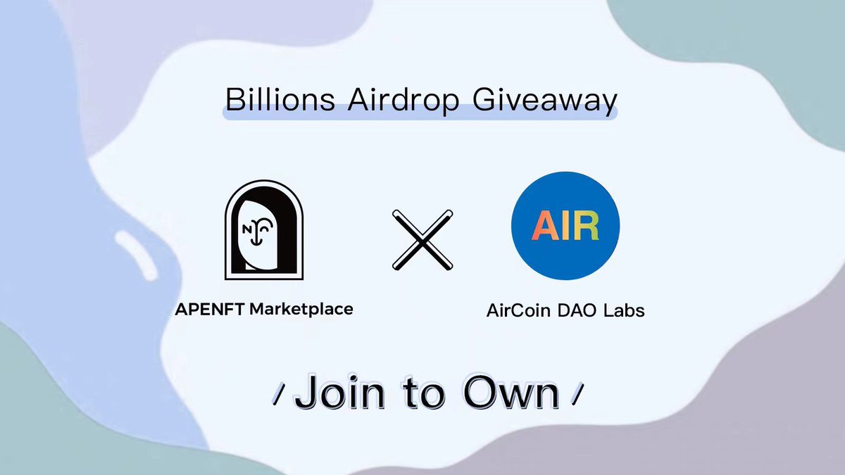 AIRCOIN DAO X APENFT联名活动

陪伴Aircoin一路走来的小伙伴们，千万不要错过本次联名活动。 免费创建Tronlink钱包，并将钱包连接APENFT Marketplace，即可参与波场的百亿空投，所有参与者都将免费获得海量USDD+NFT奖励！！
创建 Tronlink 钱包请点击：tronlink.org 并加入 APENFT Discord